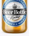 Clear Glass Lager Beer Bottle Mockup