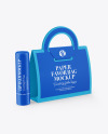 Glossy Lip Balm Tube &amp; Paper Favor Bag Mockup