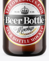 Amber Glass Beer Bottle Mockup