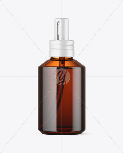 Amber Glass Cosmetic Spray Bottle Mockup