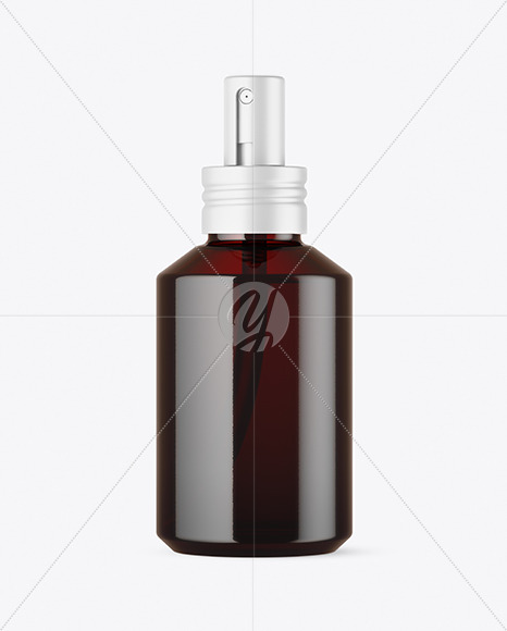 Dark Amber Glass Cosmetic Spray Bottle Mockup