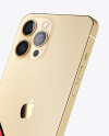 Two Apple iPhones 12 Pro Max Gold Mockup