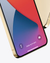 Two Apple iPhones 12 Pro Max Gold Mockup