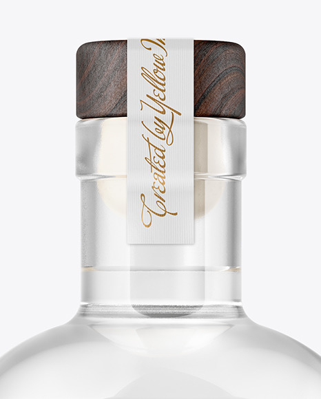 Dry Gin Bottle with Wooden Cap Mockup