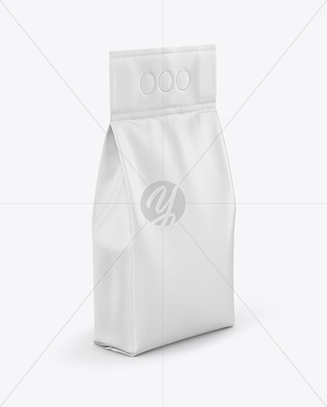 Kraft Powder Bag Mockup - Half Side View