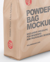 Kraft Powder Bag Mockup - Half Side View