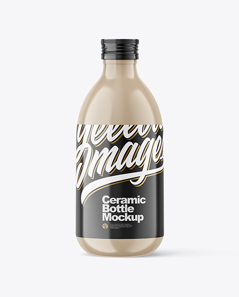 Glossy Ceramic Bottle Mockup - Premium+Psd+Ceramic+Olive+Oil+Bottle+Mockup