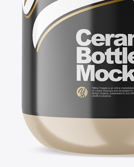 Glossy Ceramic Bottle Mockup