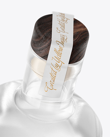 Dry Gin Bottle with Wooden Cap Mockup