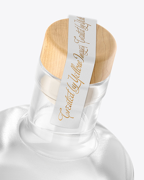 Dry Gin Bottle with Wooden Cap Mockup