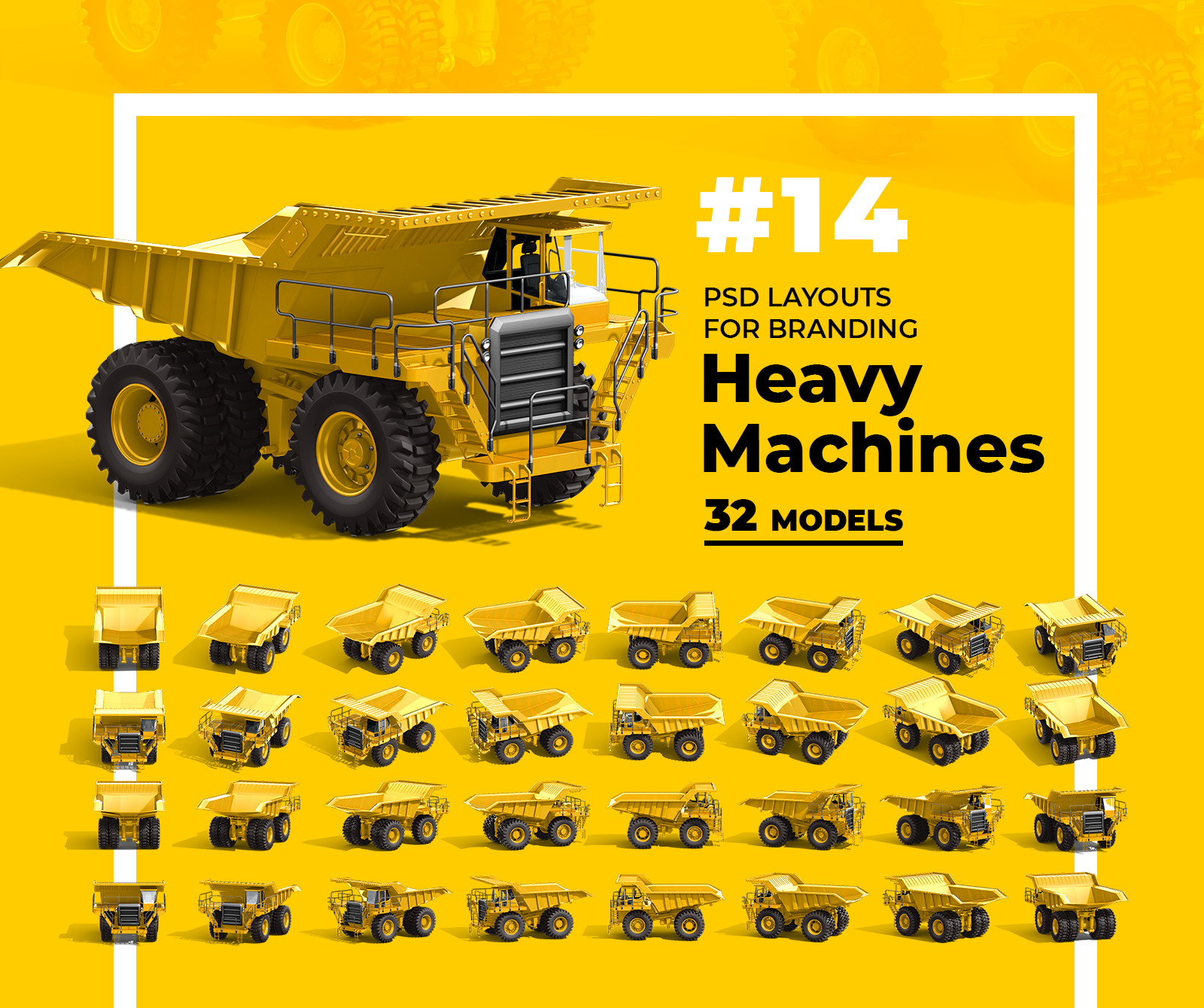 PSD Mockup 3D model Heavy Machines - Off-Highway Truck #14 PSD Mockup 3D model Heavy Machines - Off-Highway Truck #14