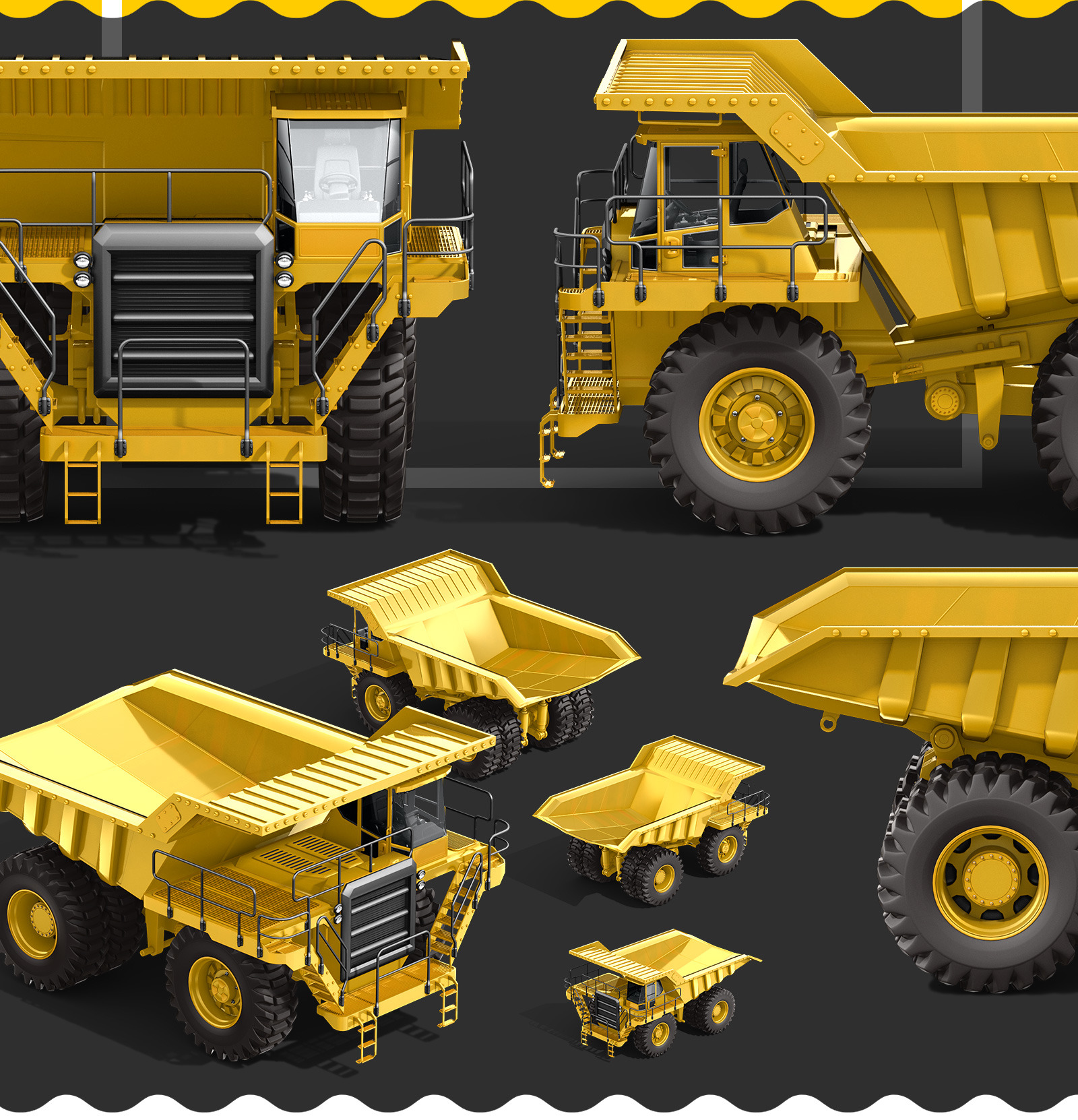 PSD Mockup 3D model Heavy Machines - Off-Highway Truck #14