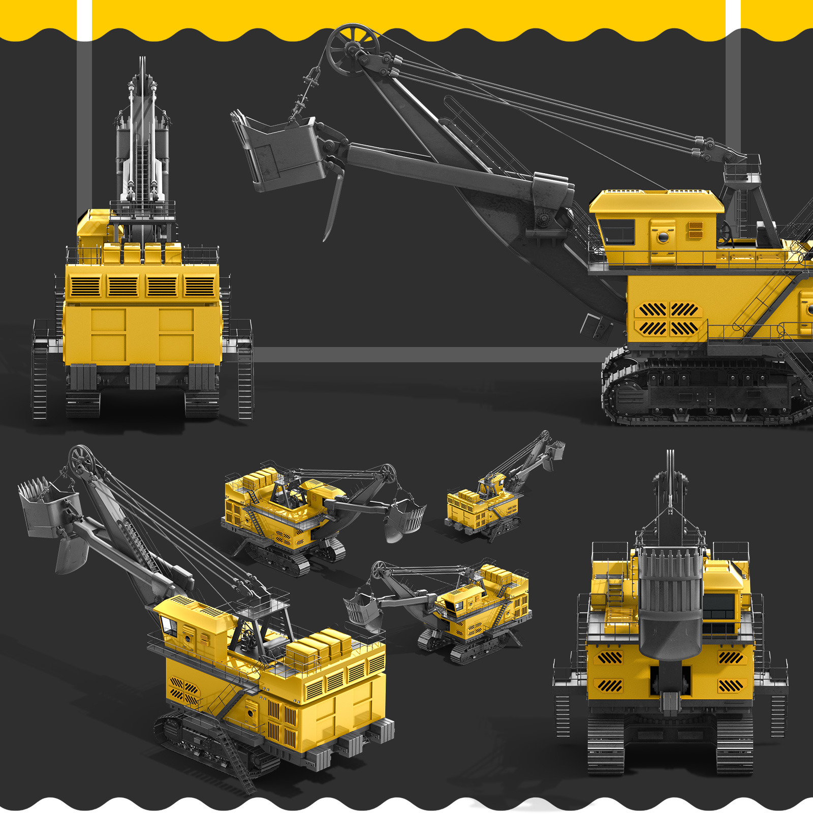 PSD Mockup 3D model Heavy Machines - Electric Rope Shovel #17