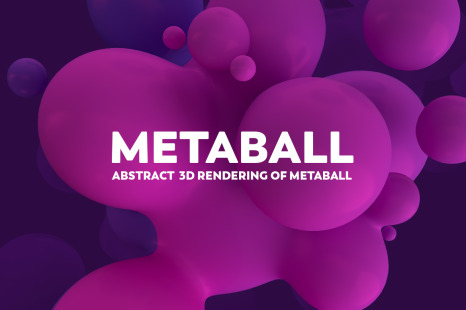 Abstract 3D Render Of Metaball - Pink And Purple - Sphere