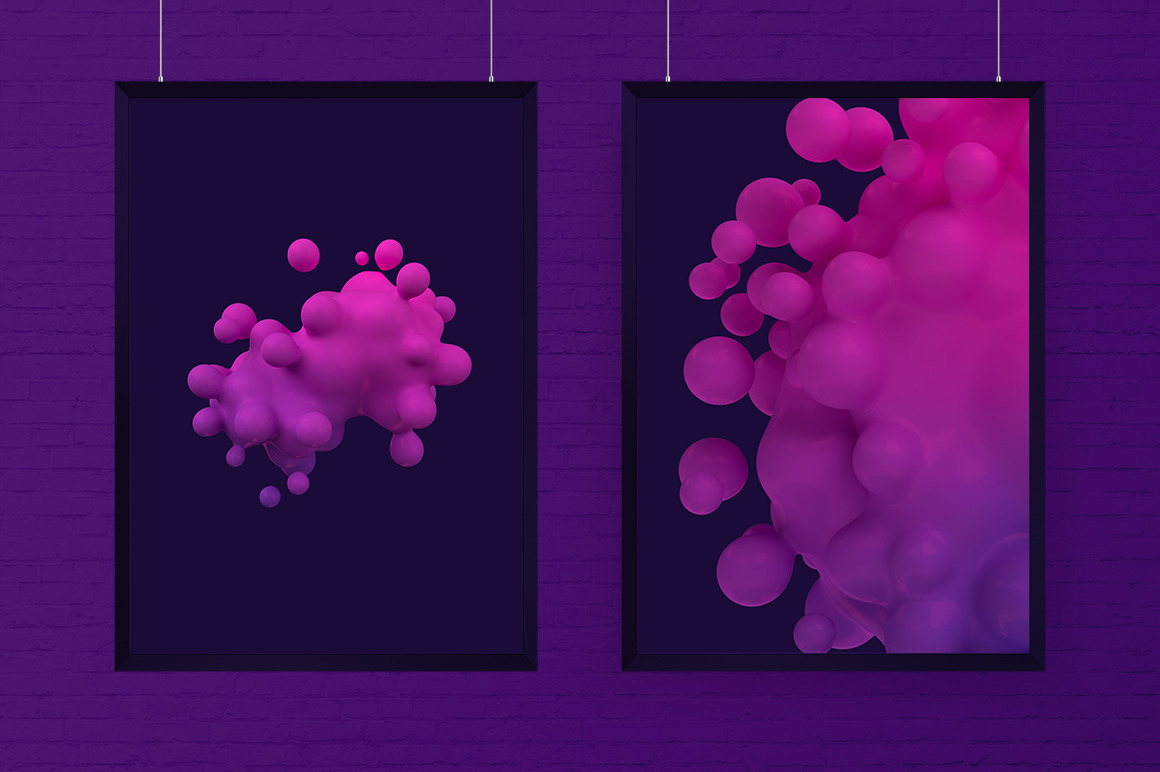 Abstract 3D Render Of Metaball - Pink And Purple