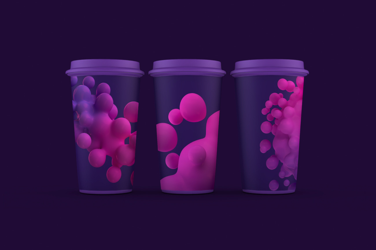 Abstract 3D Render Of Metaball - Pink And Purple Abstract 3D Render Of Metaball - Pink And Purple