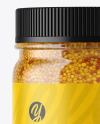 Clear Glass Jar with Wholegrain Mustard Mockup