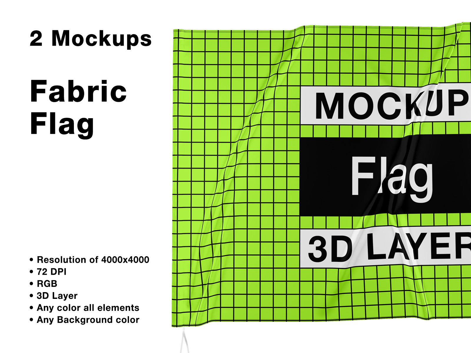 Fabric Flag 2 Mockups