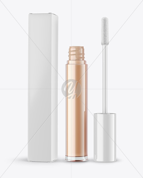 Opened Lipstick Tube with Box Mockup