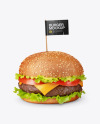 Burger with Flag Mockup