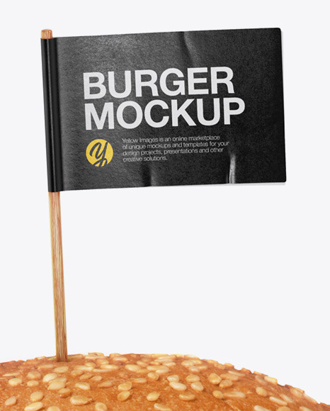 Burger with Flag Mockup