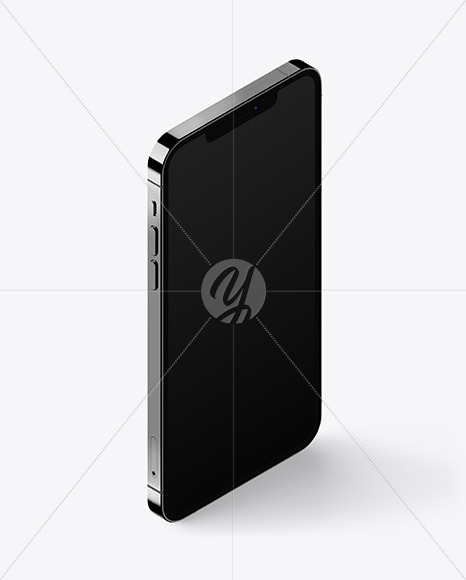 Isometric Apple iPhone 12 Pro Max Graphite Mockup