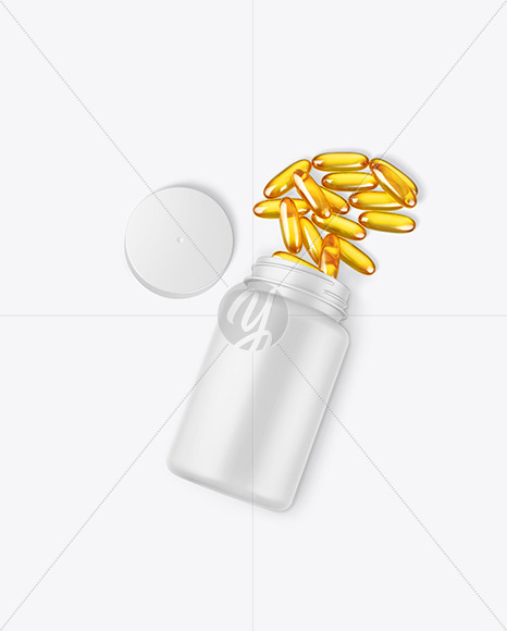 Matte Bottle w/ Capsules Mockup