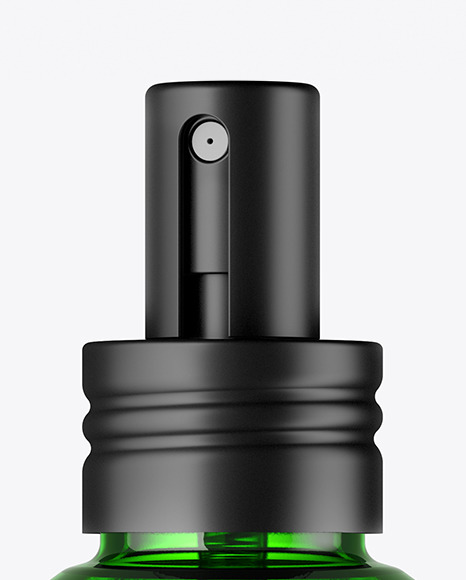 Green Glass Cosmetic Spray Bottle Mockup