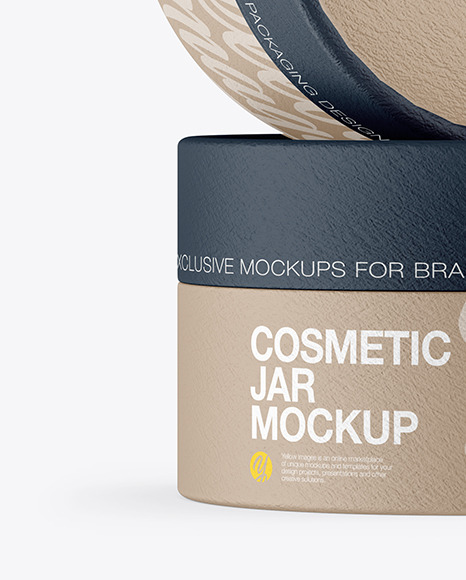 Two Paper Cosmetic Jars Mockup