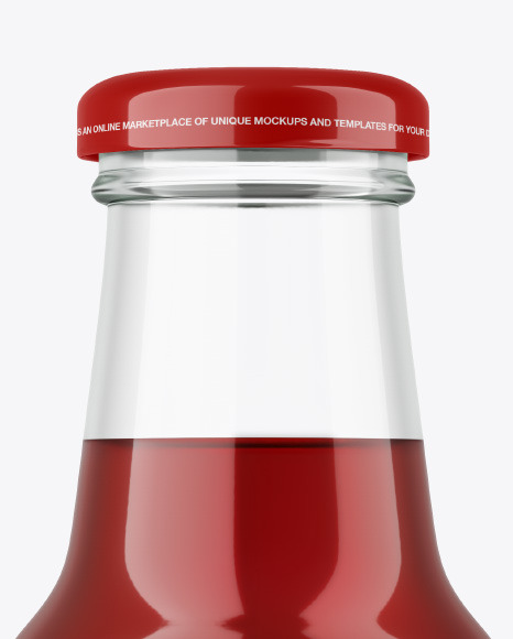 Red Syrup Bottle Mockup