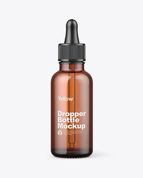 Amber Glass Dropper Bottle Mockup