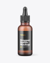 Frosted Amber Glass Dropper Bottle Mockup