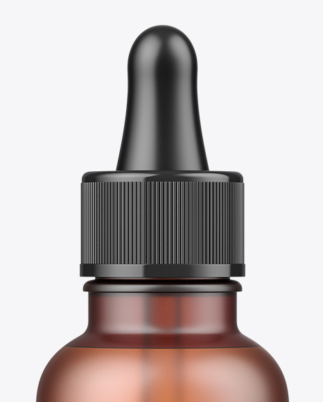 Frosted Amber Glass Dropper Bottle Mockup