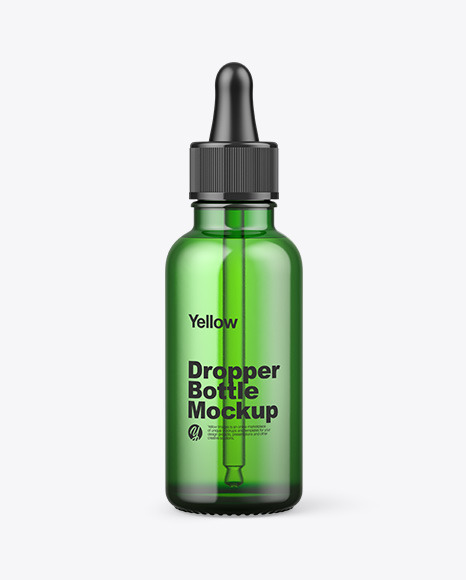 Green Glass Dropper Bottle Mockup