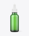 Frosted Green Glass Dropper Bottle Mockup