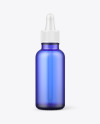 Frosted Blue Glass Dropper Bottle Mockup