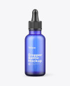 Frosted Blue Glass Dropper Bottle Mockup