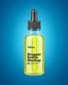 Clear Glass Dropper Bottle with Oil Mockup Clear Glass Dropper Bottle with Oil Mockup