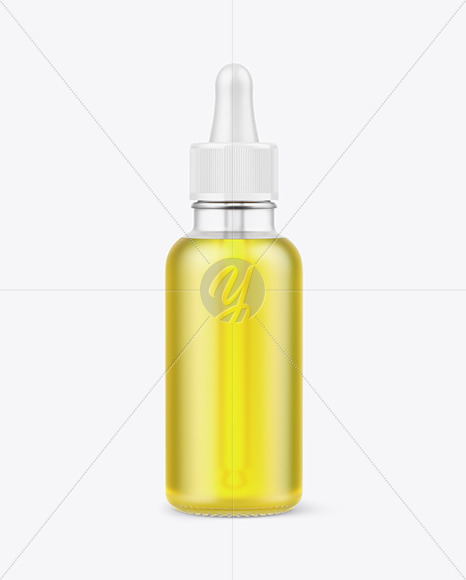 Frosted Glass Dropper Bottle with Oil Mockup