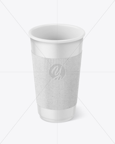 Paper Coffee Cup With Kraft Holder Mockup