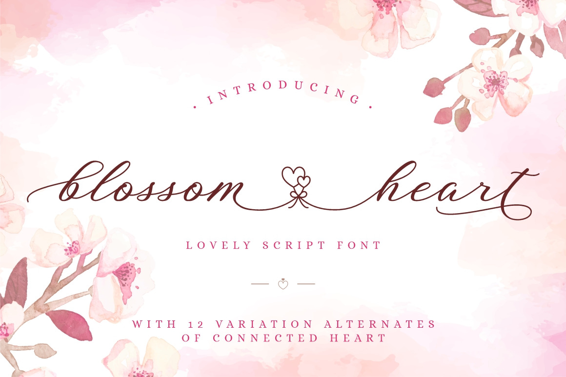 Blossom Heart - Valentine Font Blossom Heart - Valentine Font