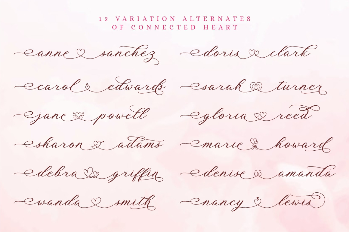 Blossom Heart - Valentine Font Blossom Heart - Valentine Font