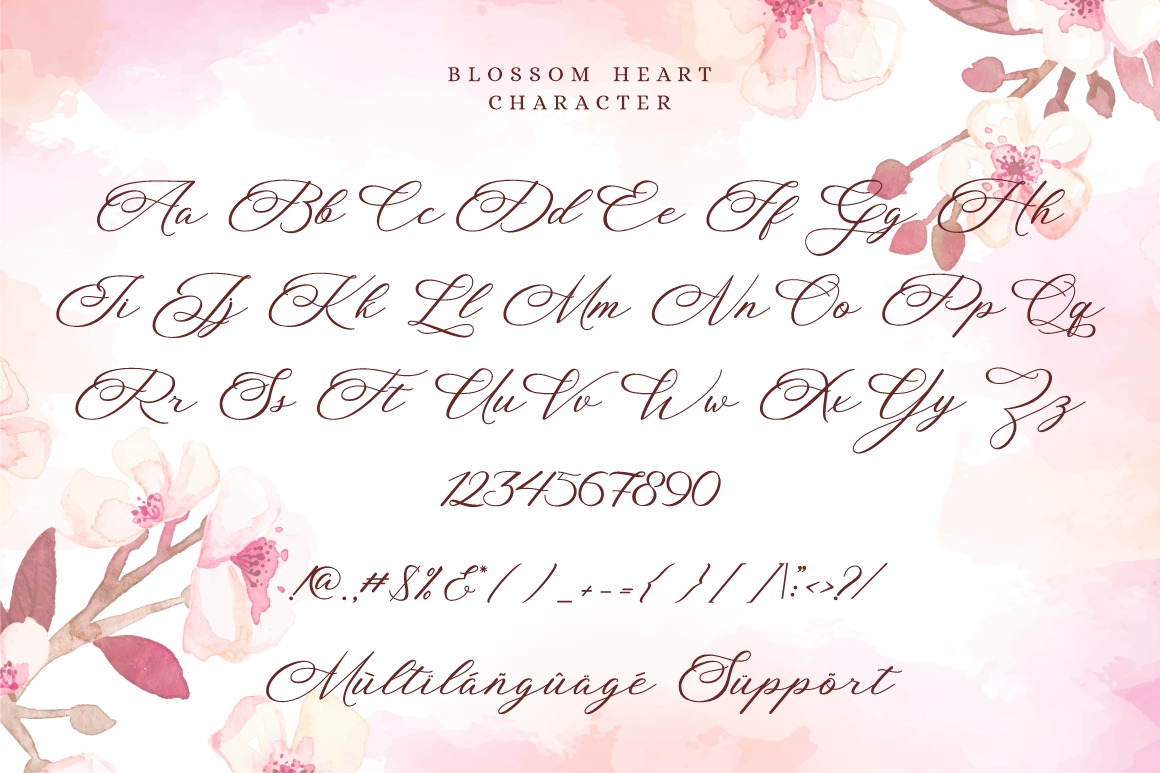 Blossom Heart - Valentine Font Blossom Heart - Valentine Font