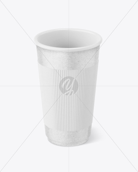 Kraft Coffee Cup with Paper Holder Mockup