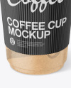 Kraft Coffee Cup with Paper Holder Mockup