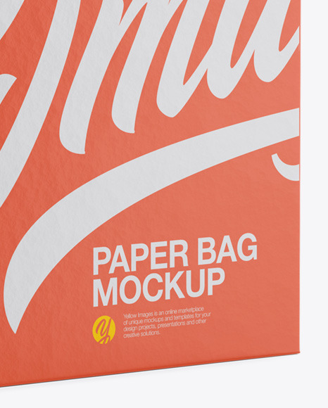 Paper Bag Mockup - Half Side View