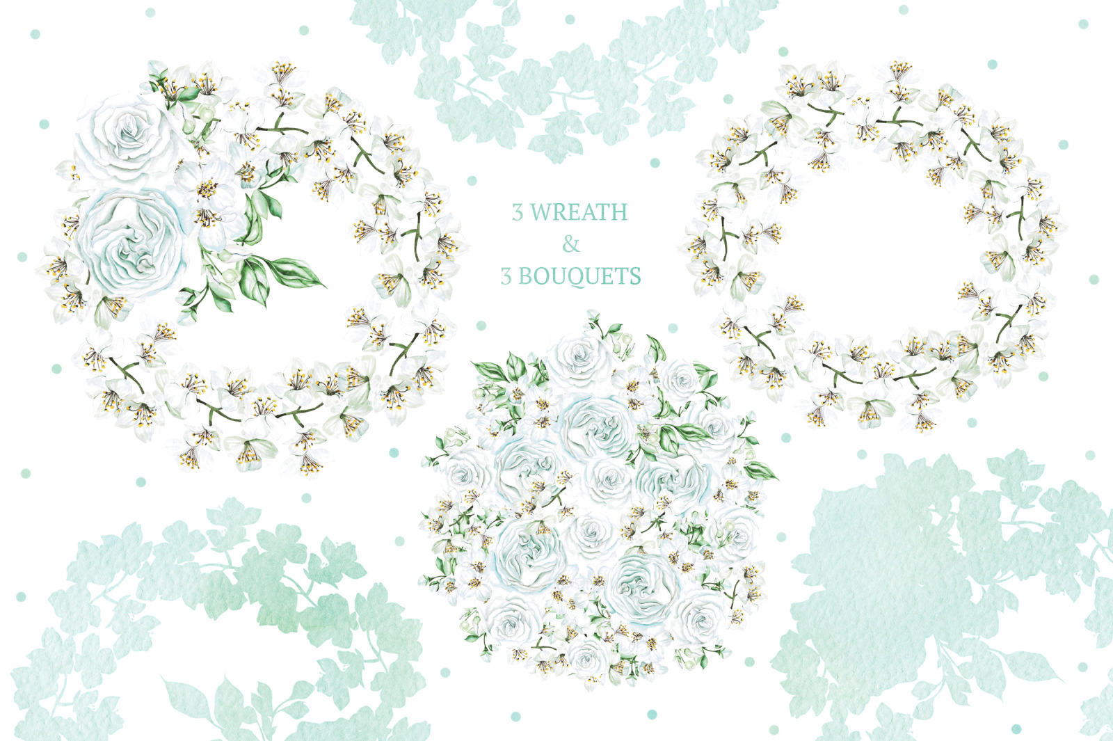 Watercolor Jasmine &amp; Roses