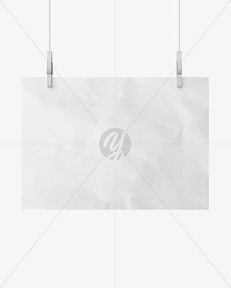 Crumpled Poster A4 w/ Pins Mockup