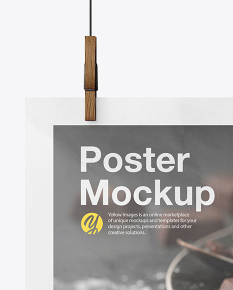 Crumpled Poster A4 w/ Pins Mockup