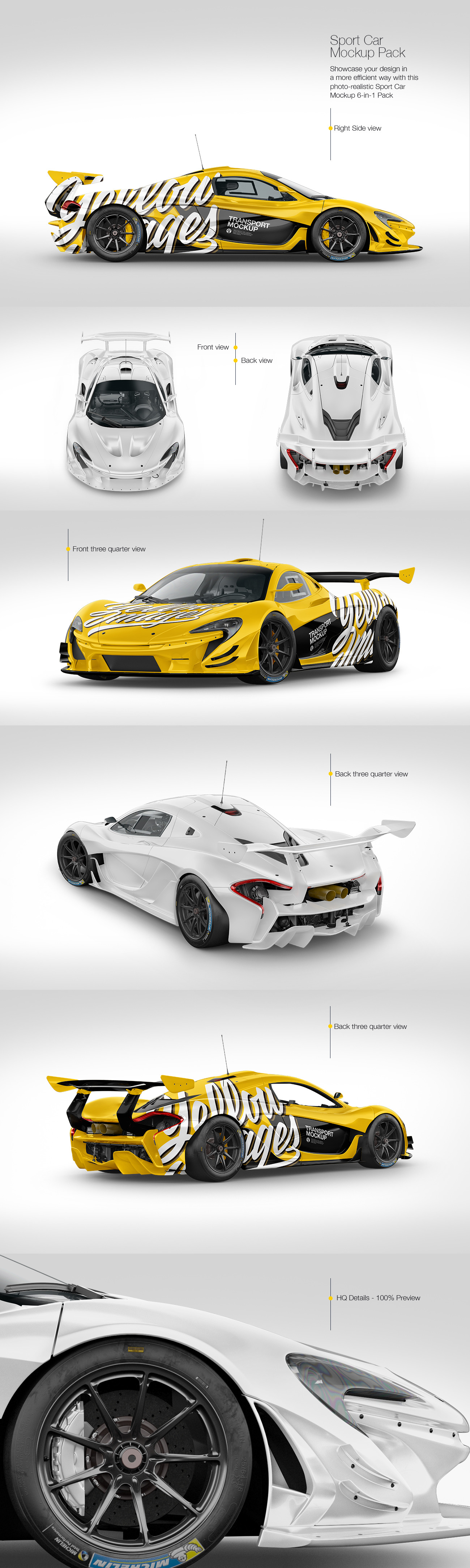 Sport Car Mockup Pack Sport Car Mockup Pack